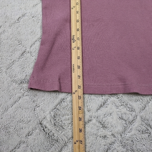 Sundance Top Women's Small P Pink Purple Thermal Waffle Shirt Button Cuffs - Picture 6 of 7